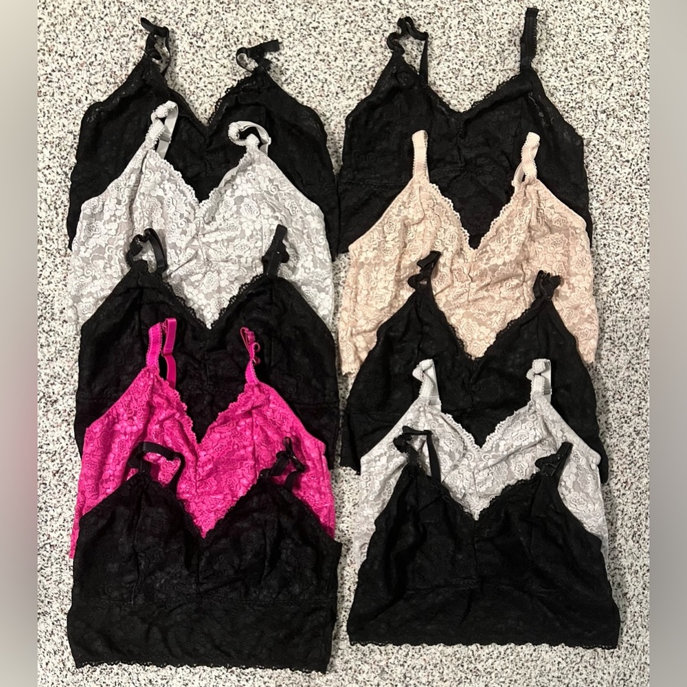 Torrid Women’s Bralette Set of 10 Black, Pink, Cream, Grey Size 2 18/20